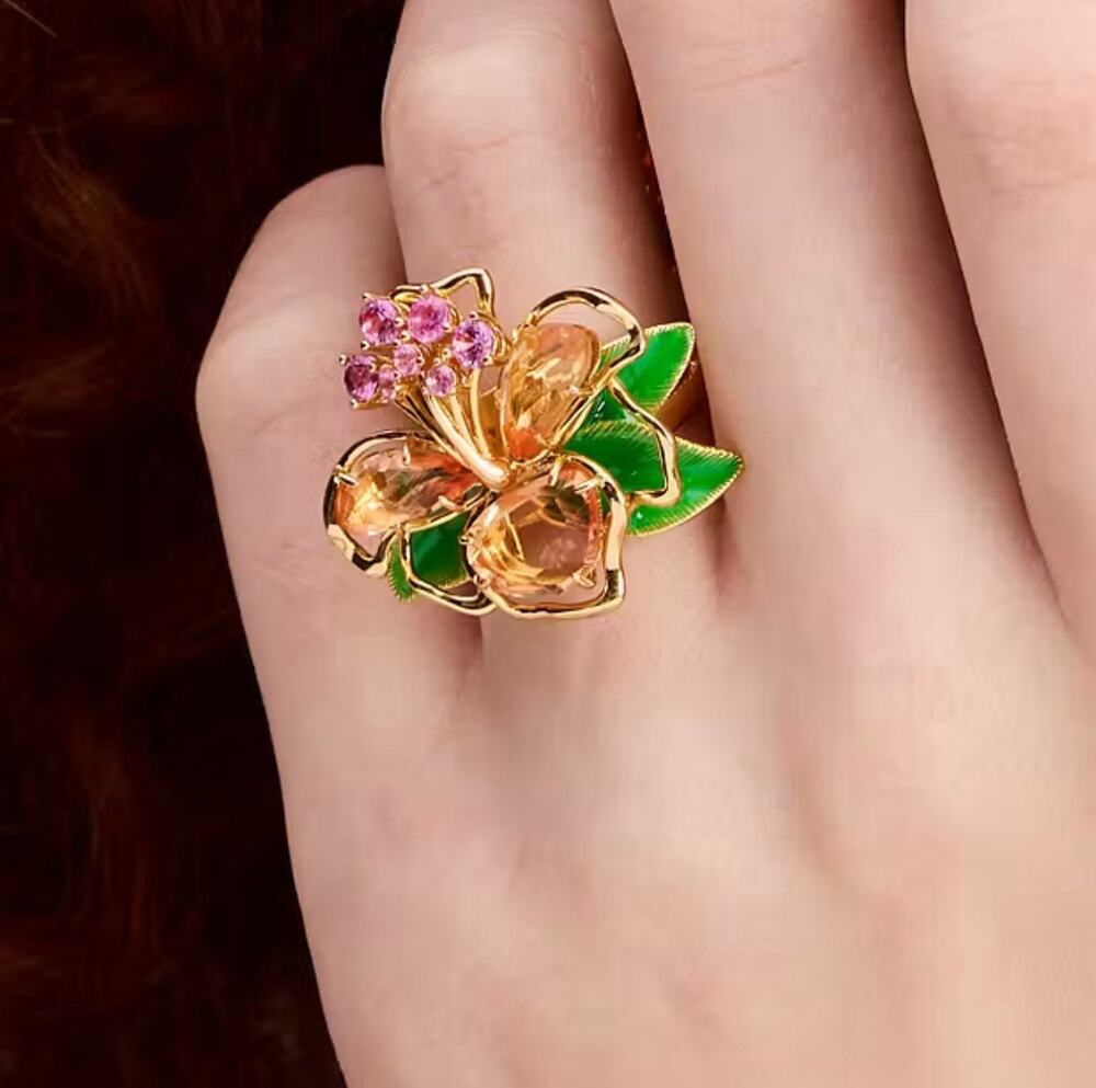 Kate Spade Paradise Flower Cocktail Ring KH655 Size 6 US